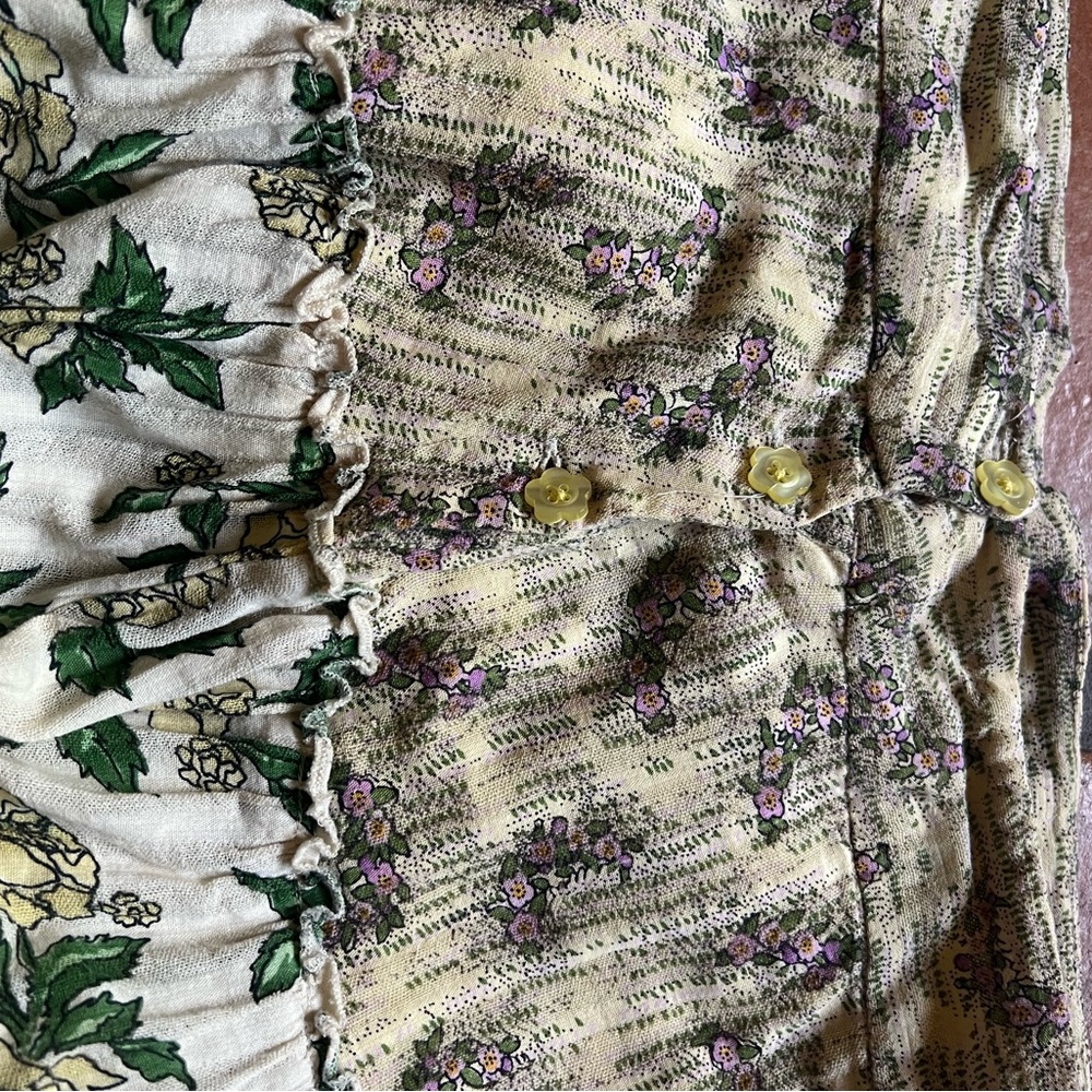 Free People Cream and Green Maxi Skirt - Picture 8 of 8